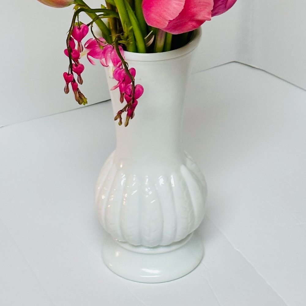 RANDALL White Milk Glass Vase Rare